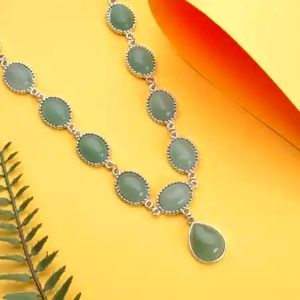 Green Adventurine Gemstone Pendant Necklace